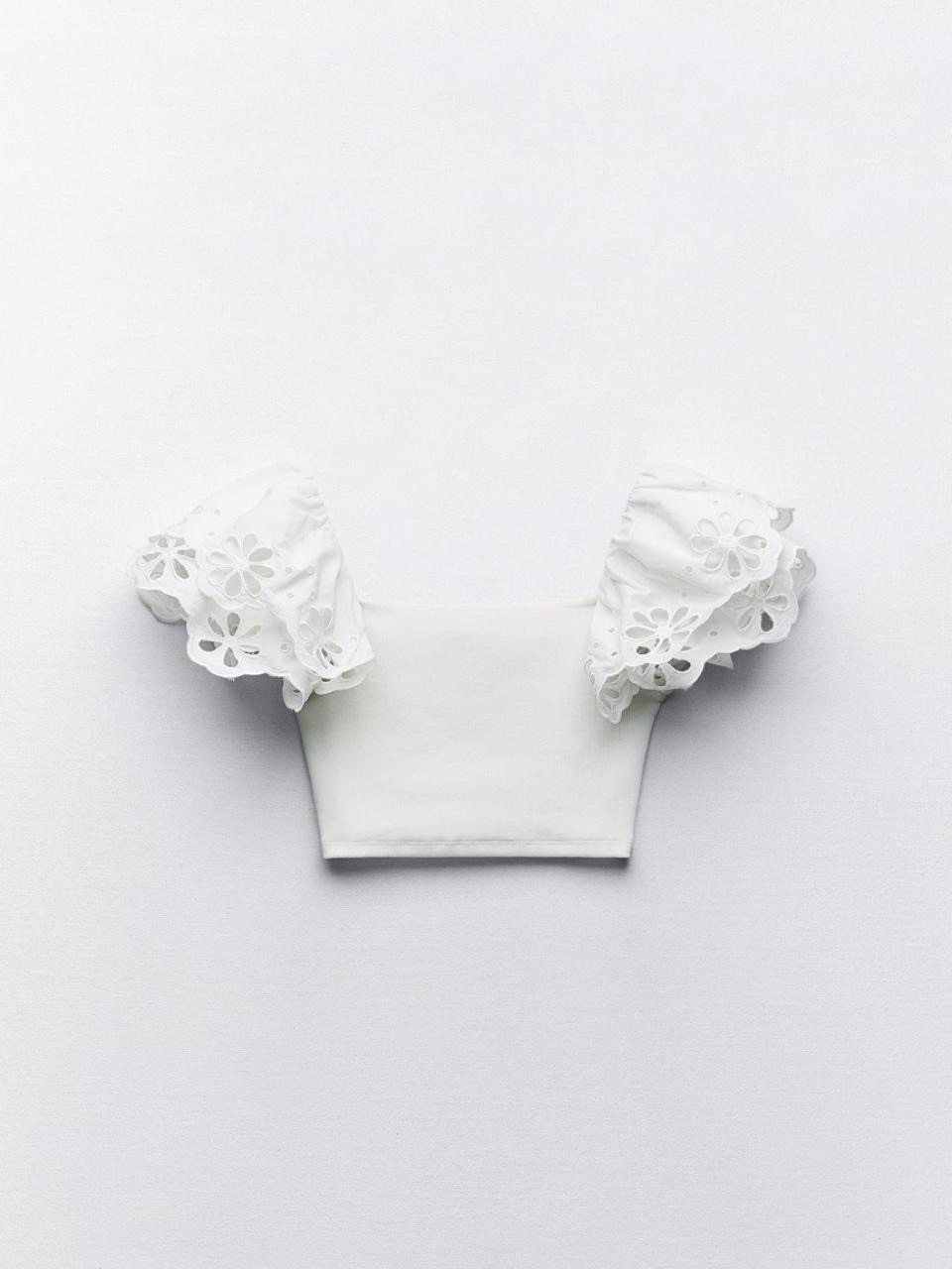 Zara White Ribbed Tank Top